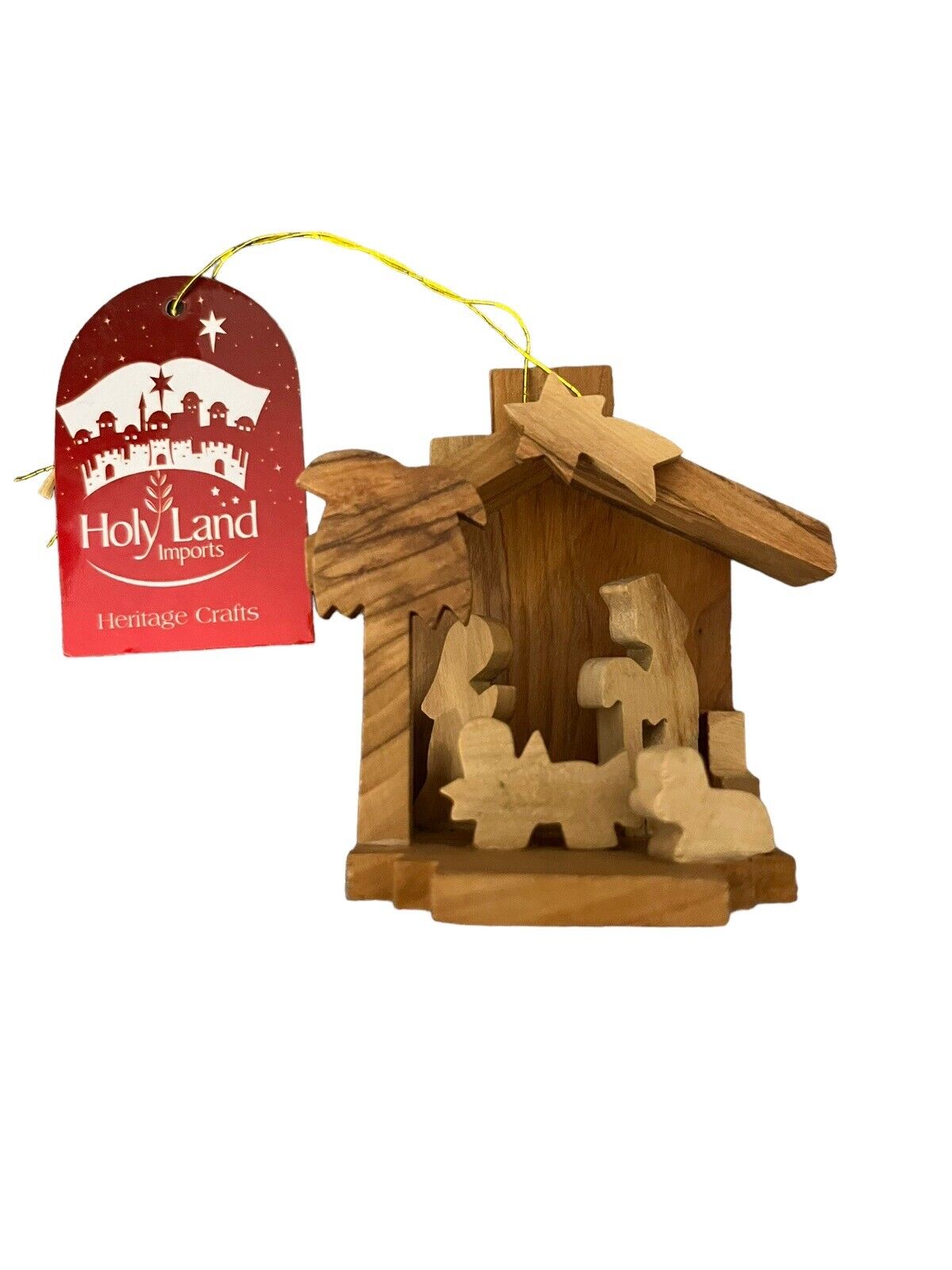 Holy Land Imports Handcrafted Authentic Bethlehem Olive Wood Nativity Ornament 