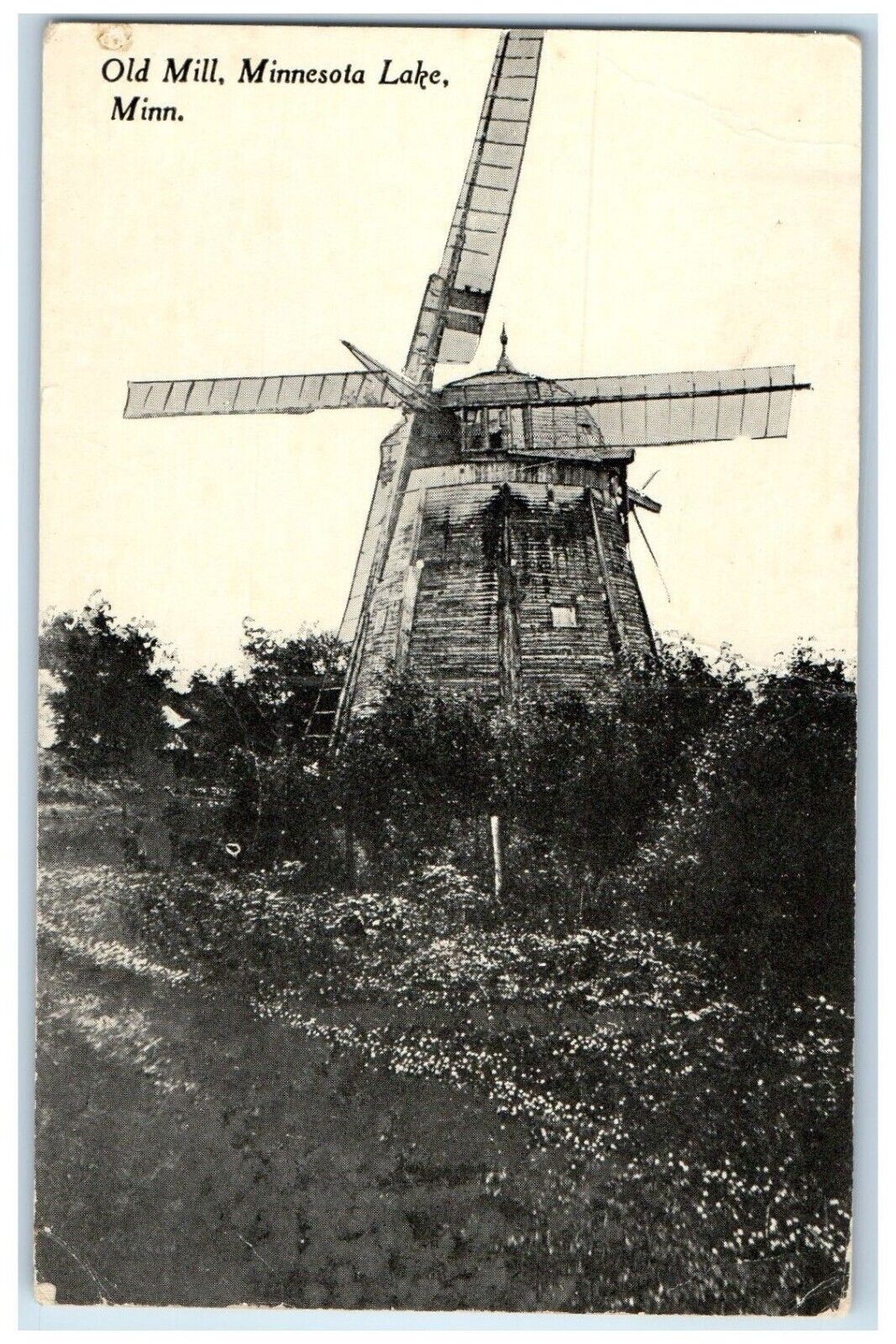 c1910 Old Mill Tower Exterior Minnesota Lake Minnesota Vintage Antique Postcard