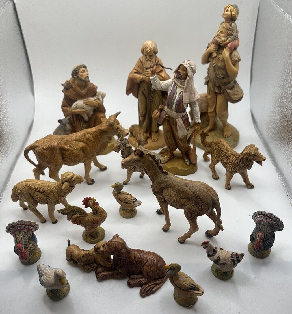 Fontanini Nativity Figures Lot Made In Italy Jeshua & Adin Plus More