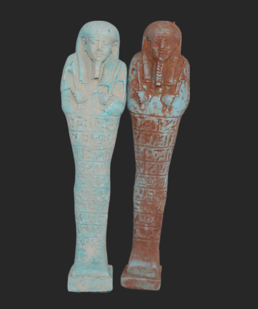 2 ROYAL USHABTI RARE ANCIENT EGYPTIAN ANTIQUE Pharaonic Statues -Egypt History