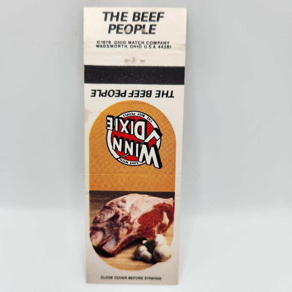 Vintage Matchbook Winn-Dixie Grocery Stores The Beef People Memorabilia