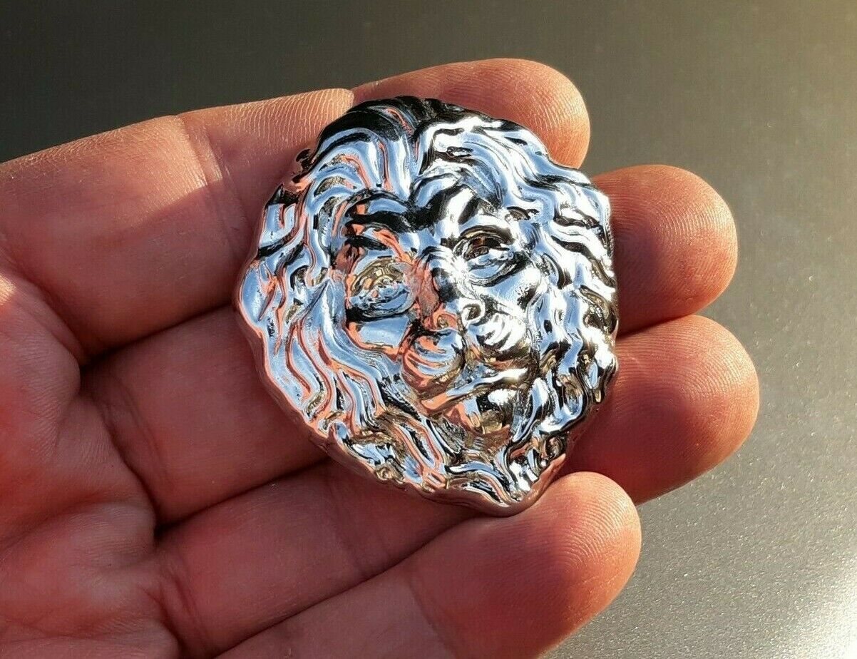 5 oz. Hand Poured 999 Bismuth Art Bullion Bar  Lion