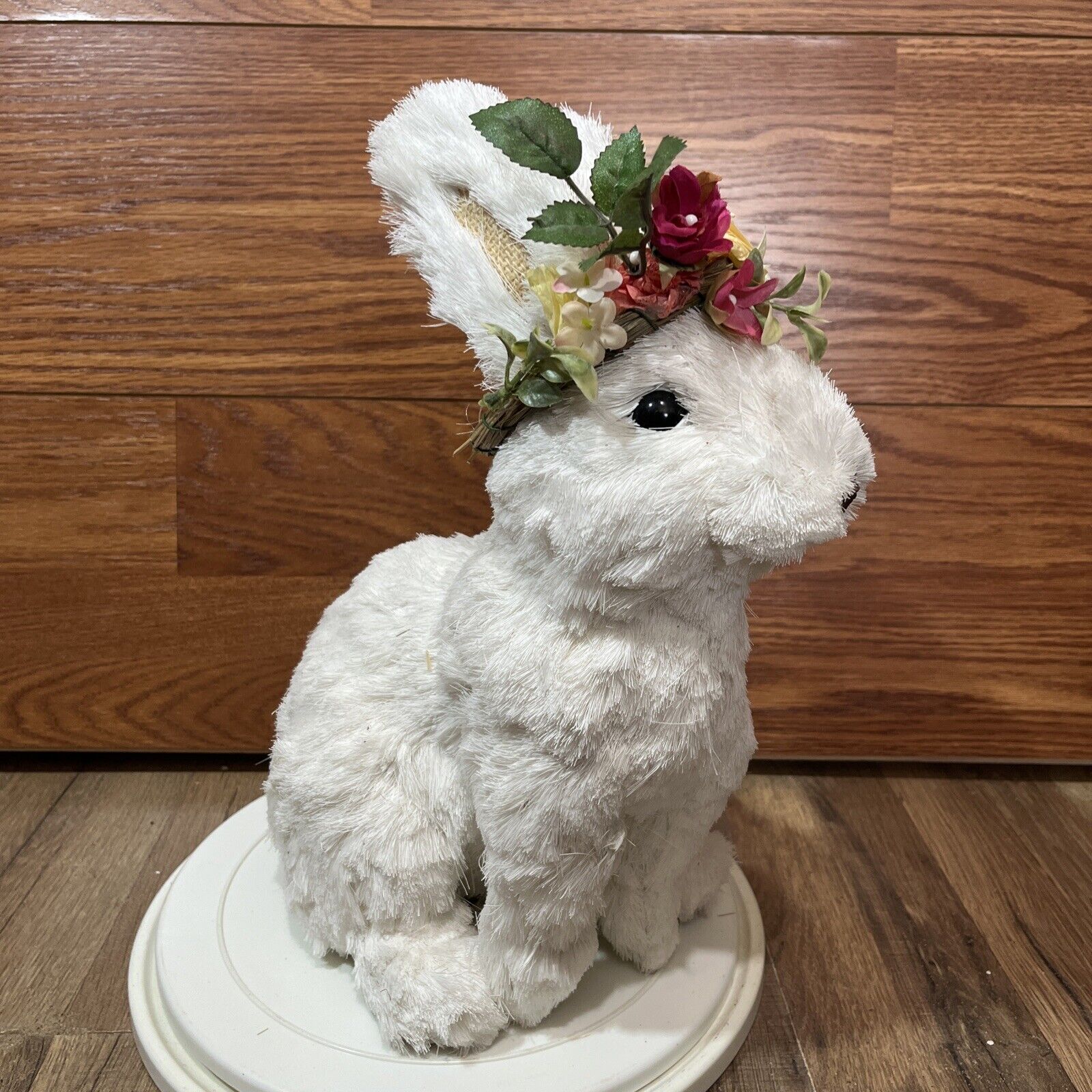 Bunny Statue Standing Straw Rabbit Easter Spring Home Decor Table Center Window