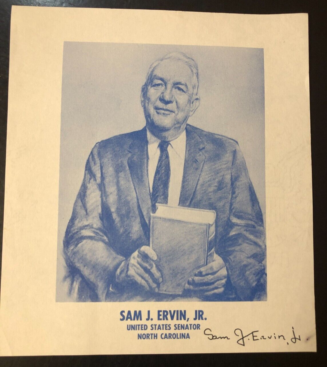 U.S. Senator Sam Ervin Jr. Watergate Autograph Paper Photo Signed Richard Nixon