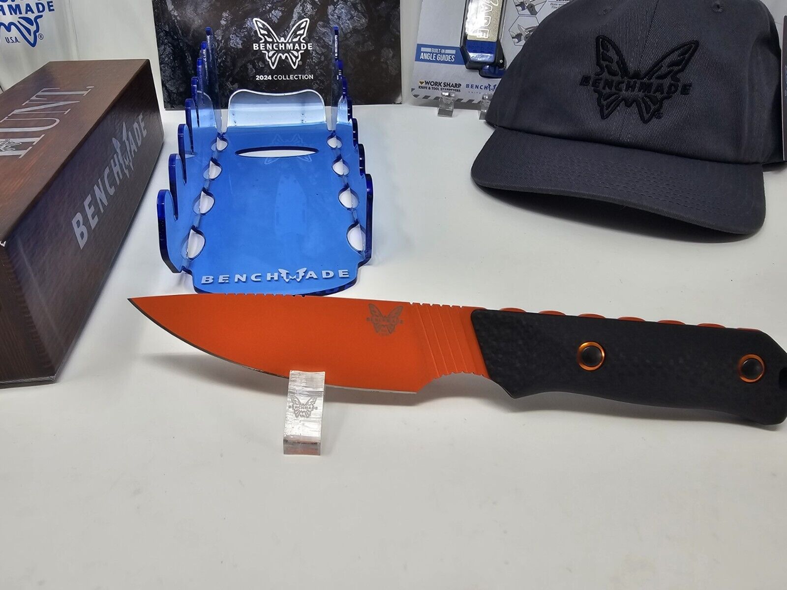 Benchmade 15600OR 4.64 in Raghorn Fixed Blade Knife - Orange RARE