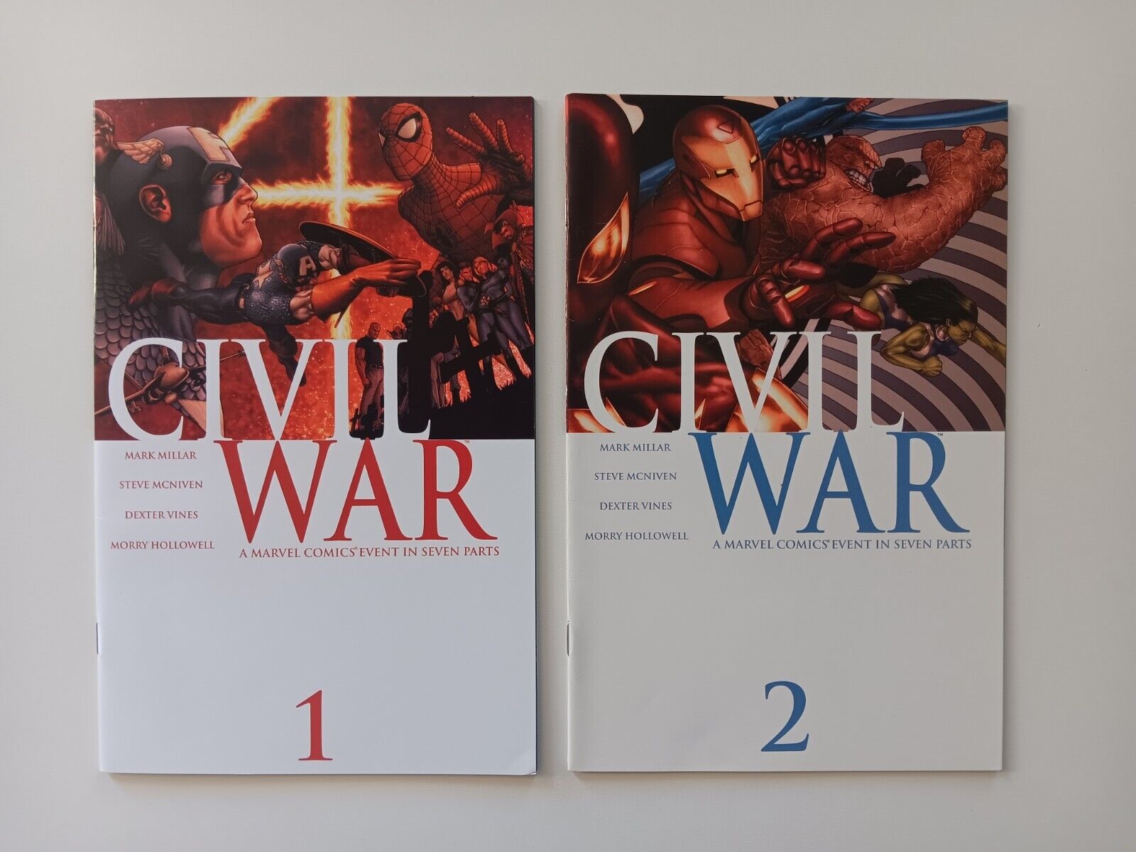 2006 Marvel Civil War 1 & 2  1st prints -Spiderman Reveals Identitiy- HIGH GRADE