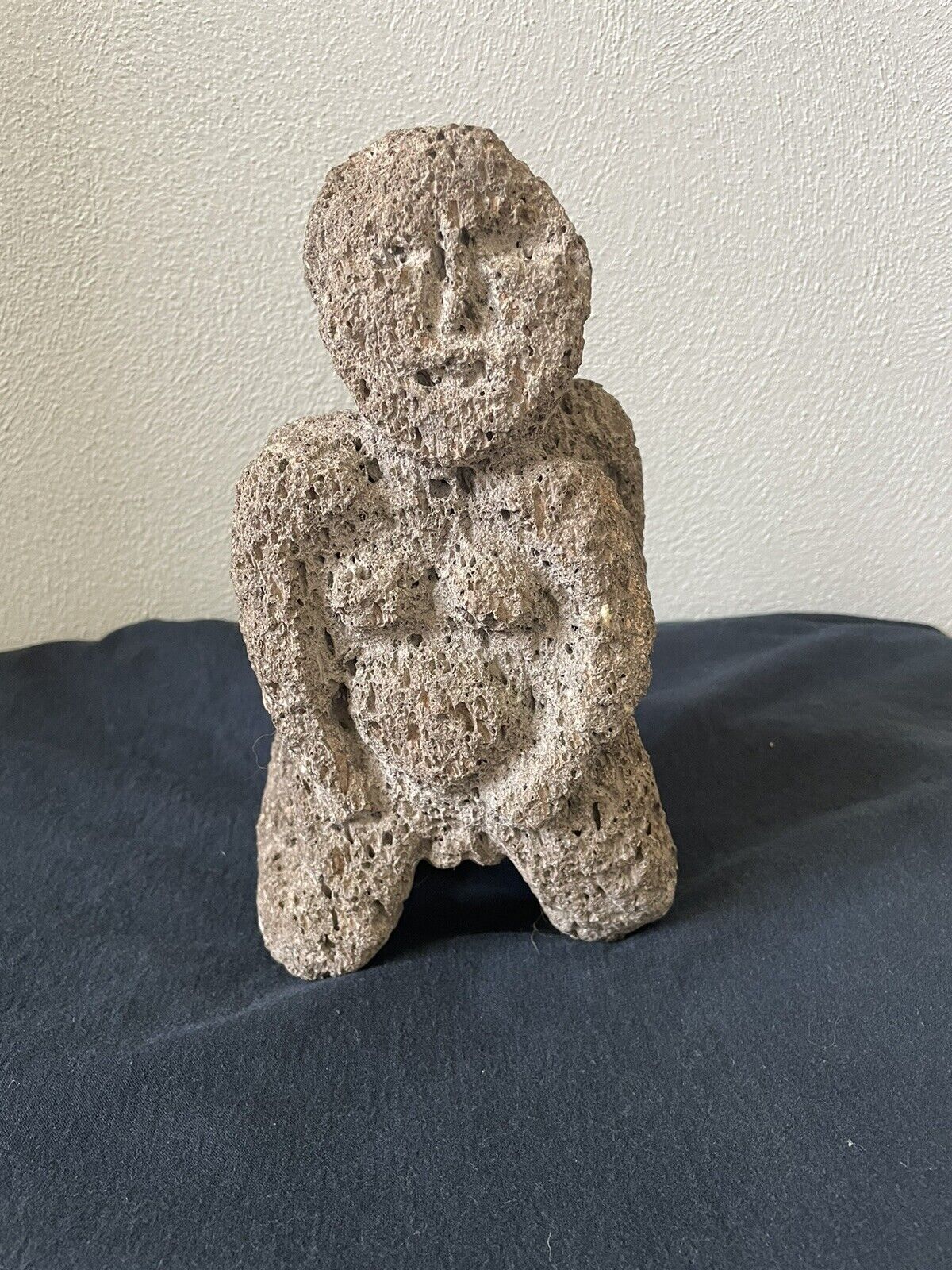 Vintage Native Mexican Aztec Stone Statue 2 Joined Figures HEAVY