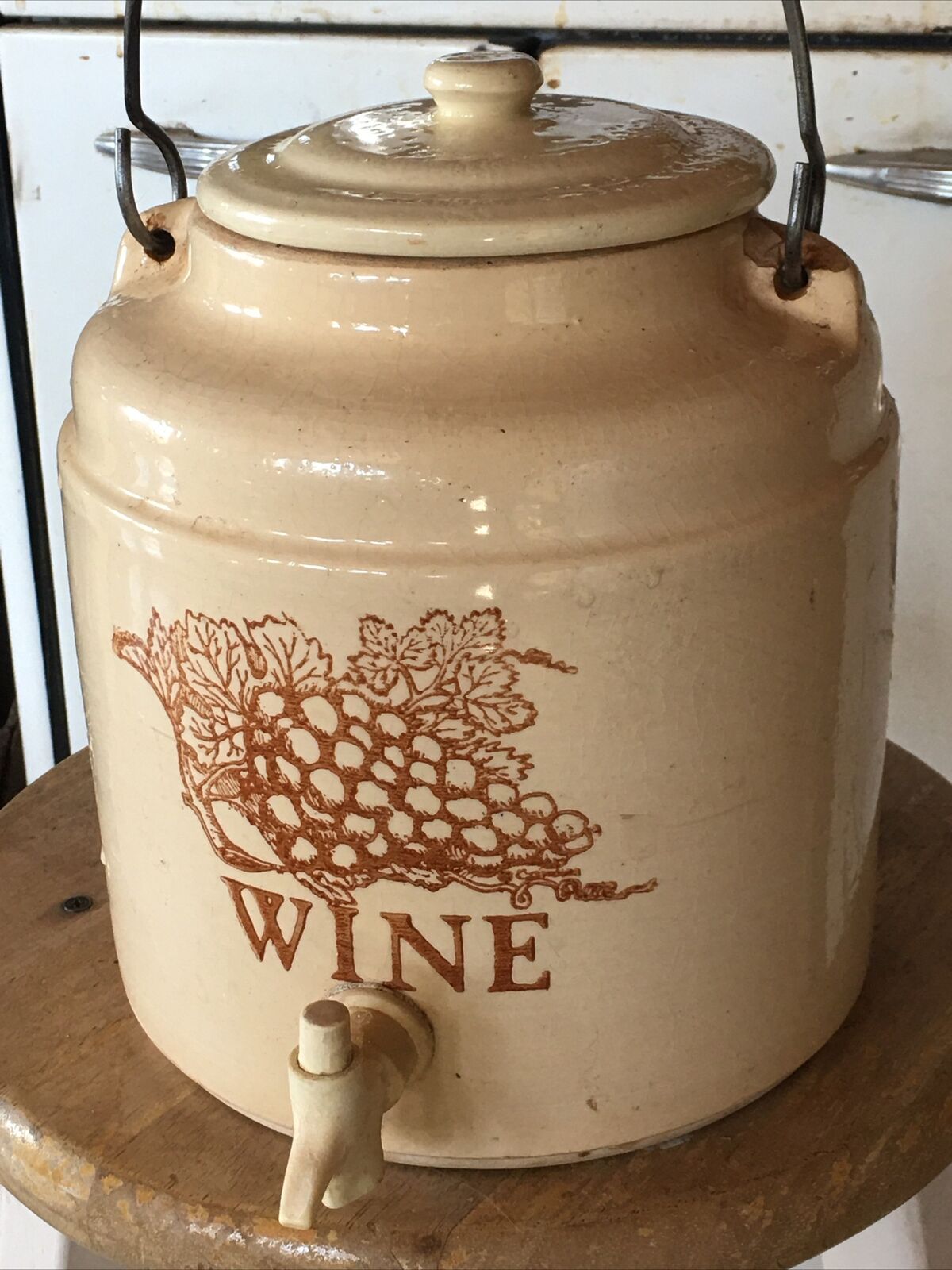 Antique Wine ceramic water crock dispenser 144 Oz