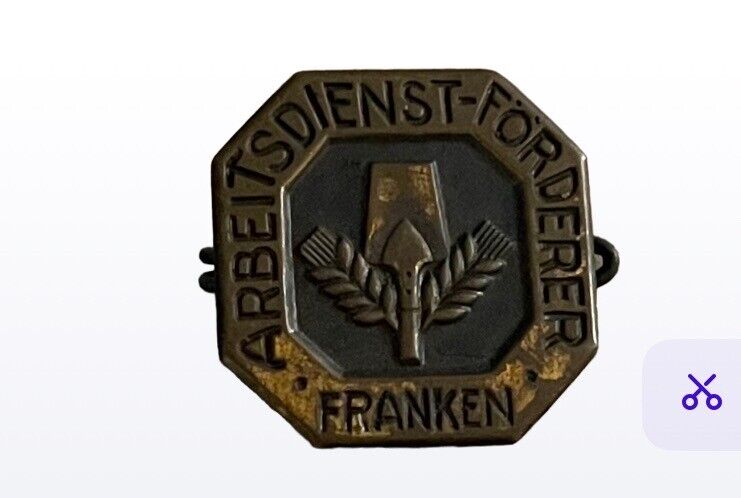 Vintage German Sponsor/Donation Pin “ARBEITSDIENST FORDERER FRANKEN\