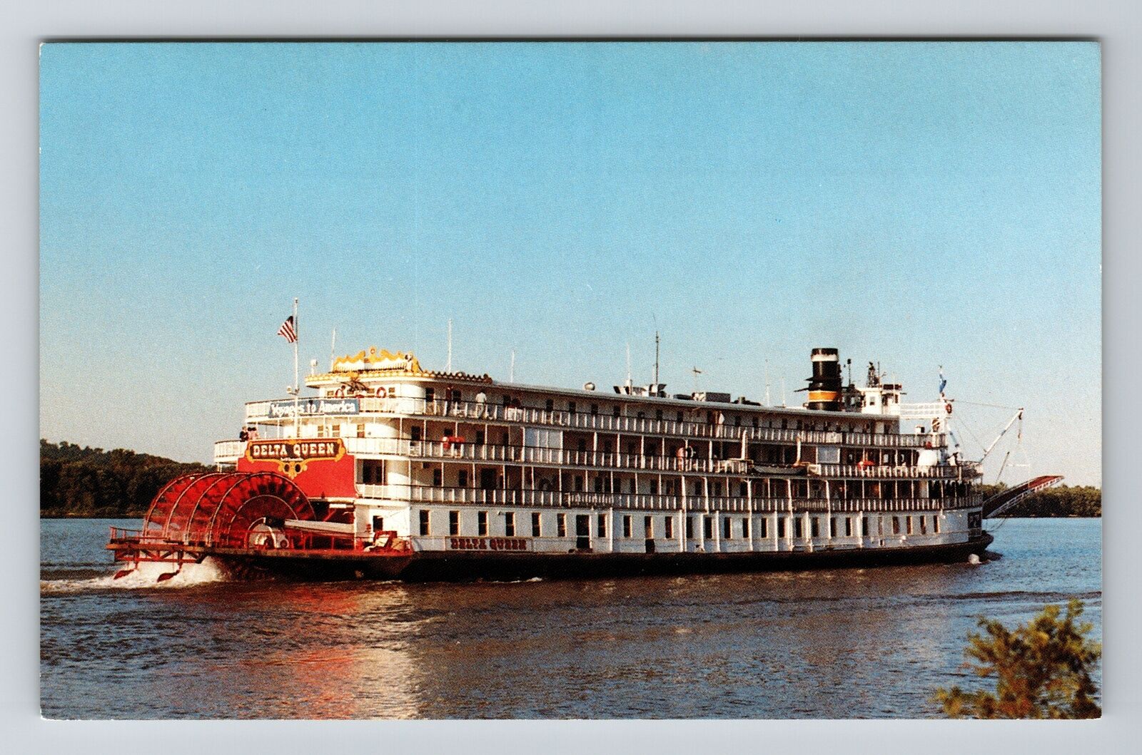 The Delta Queen, Trains, Transportation, Vintage Postcard