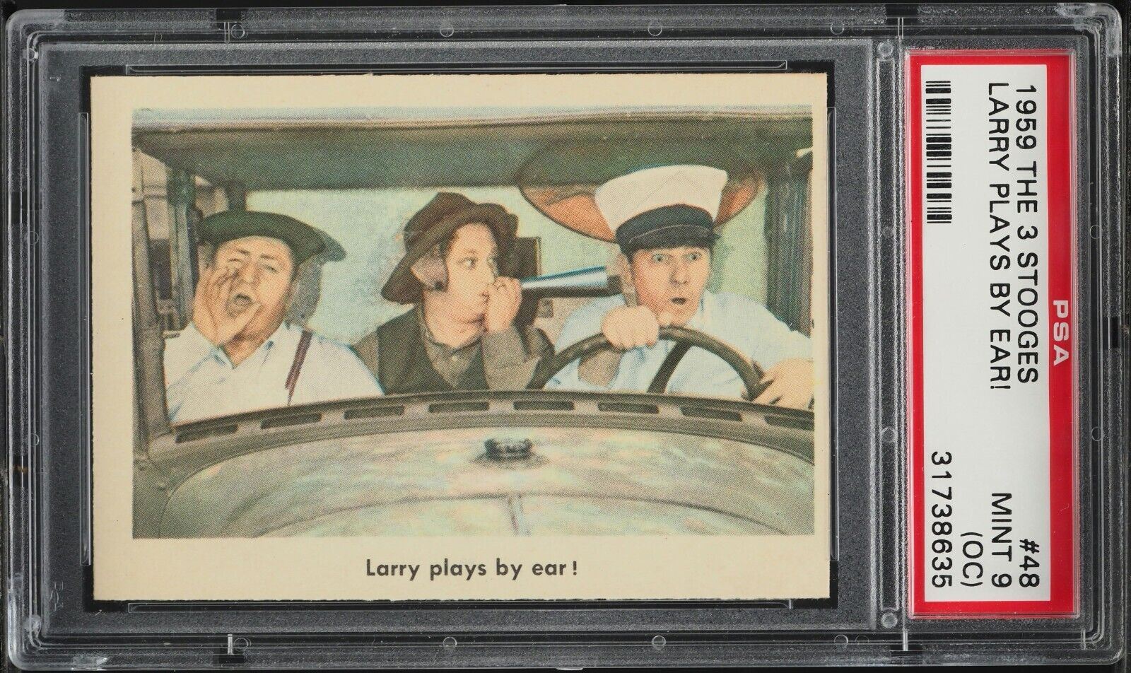 1959 Fleer The 3 Three Stooges #48 Larry Plays By Ear PSA 9 (OC)