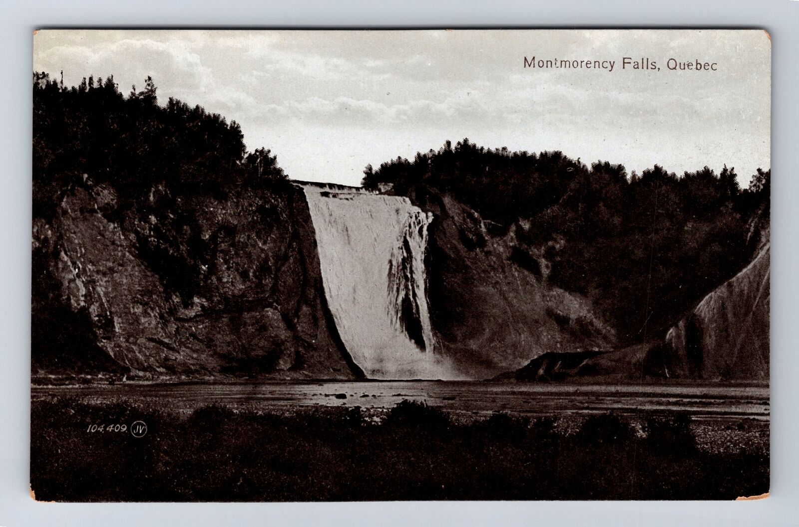 Montmorency Falls Quebec-Canada, Scenic View Of Waterfall, Vintage Postcard