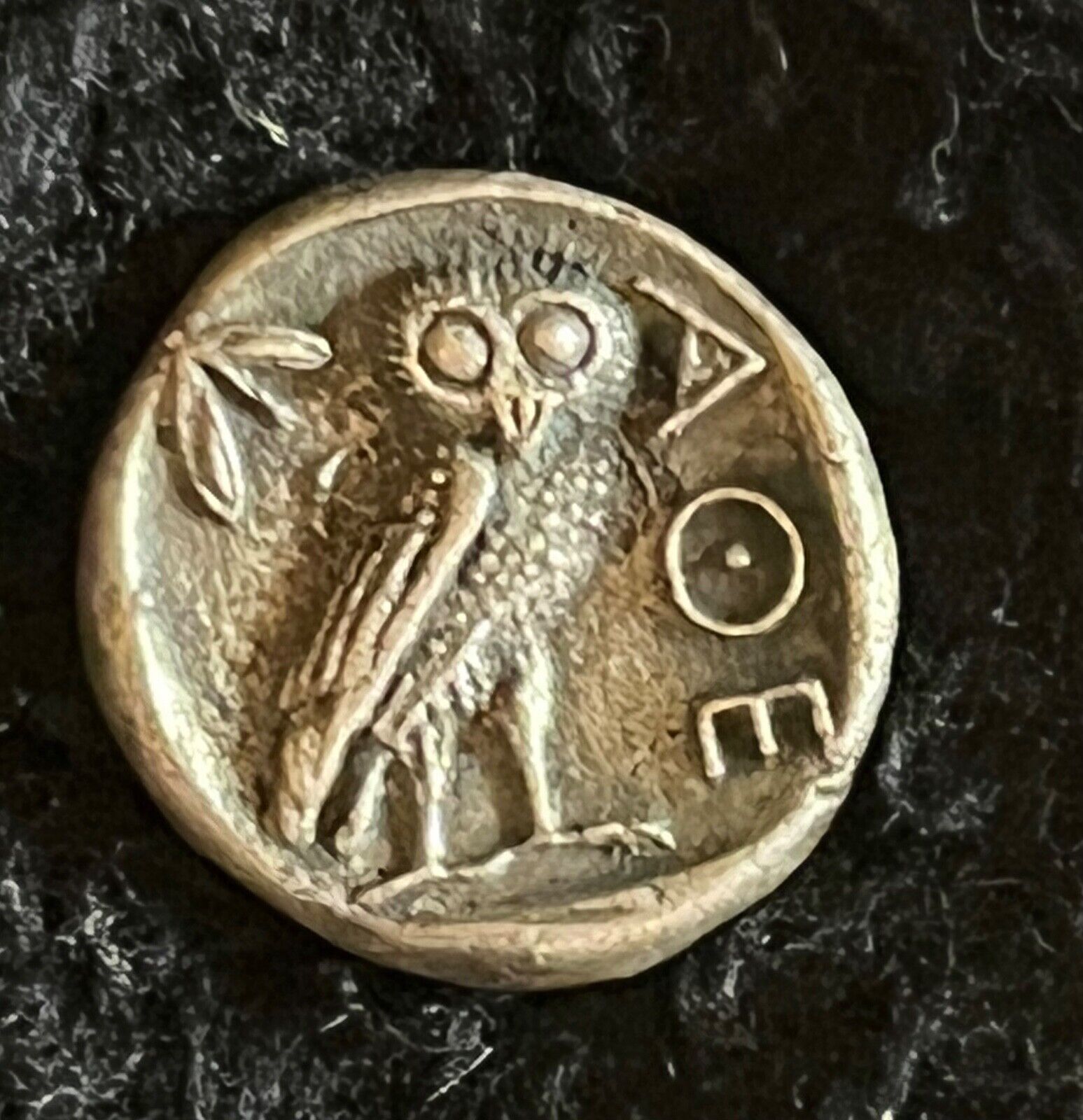Beautiful Greek Athena and Owl SILVER Decorative Coin