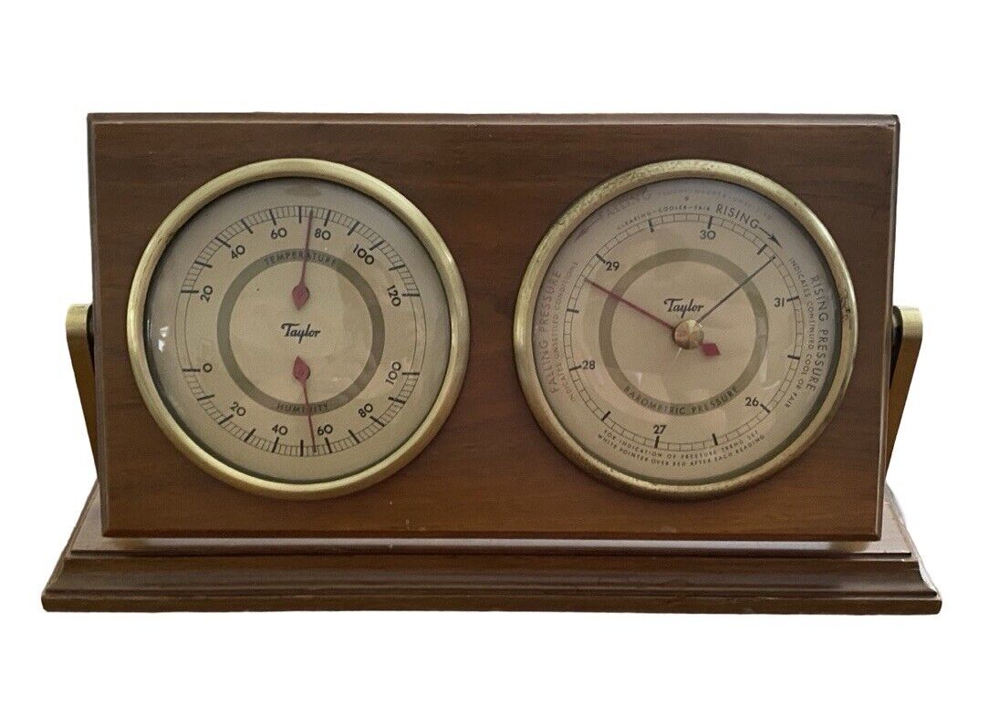 Vintage Desktop Taylor Instruments Stormoguide Barometer Weather Station MCM