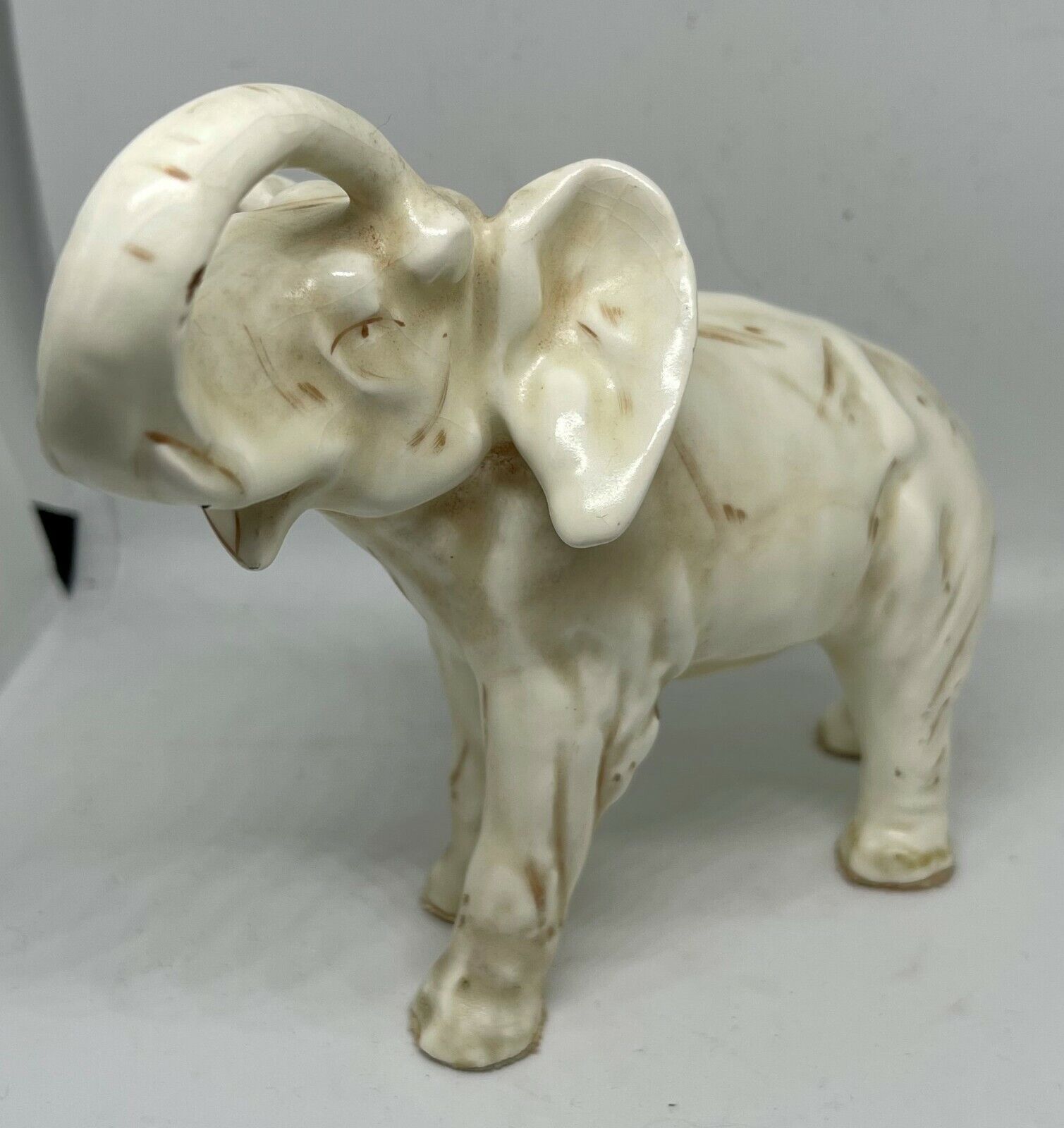 Royal Dux ? Porcelain Elephant Vintage Old