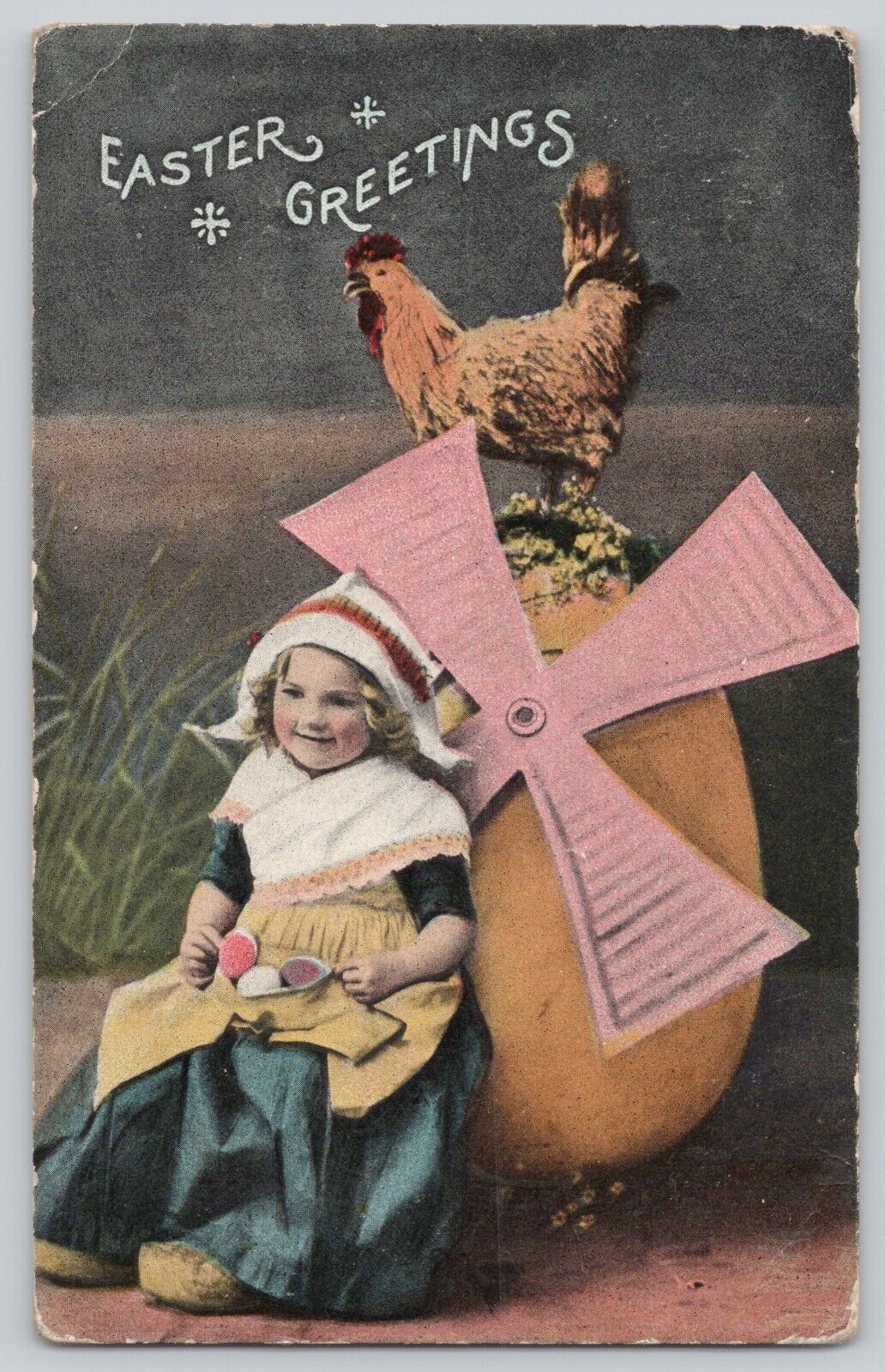 Postcard Easter Greetings Embossed Undivided Back c1906
