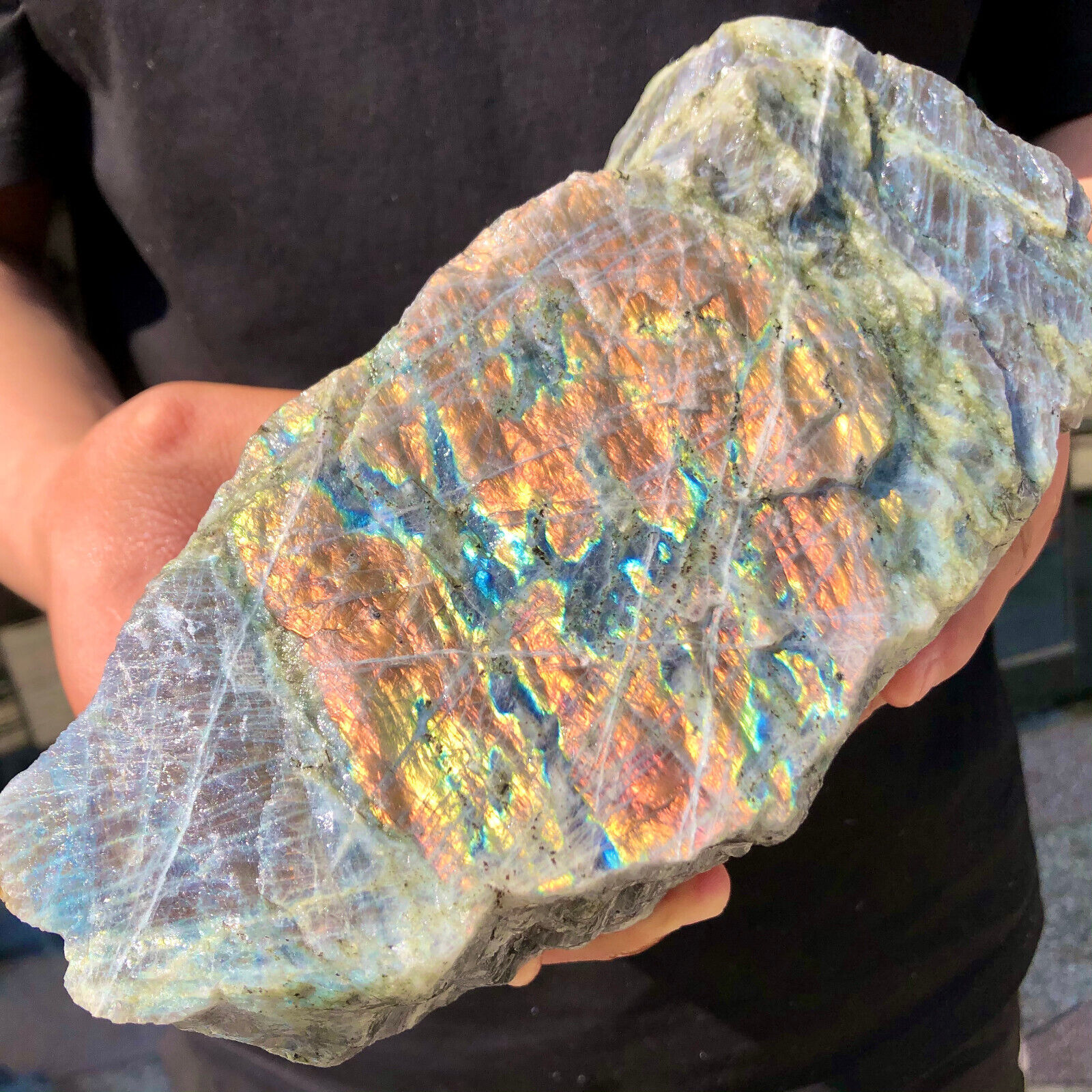 8.11lb Natural Labradorite Crystal Stone Natural Rough Mineral Specimen Healing