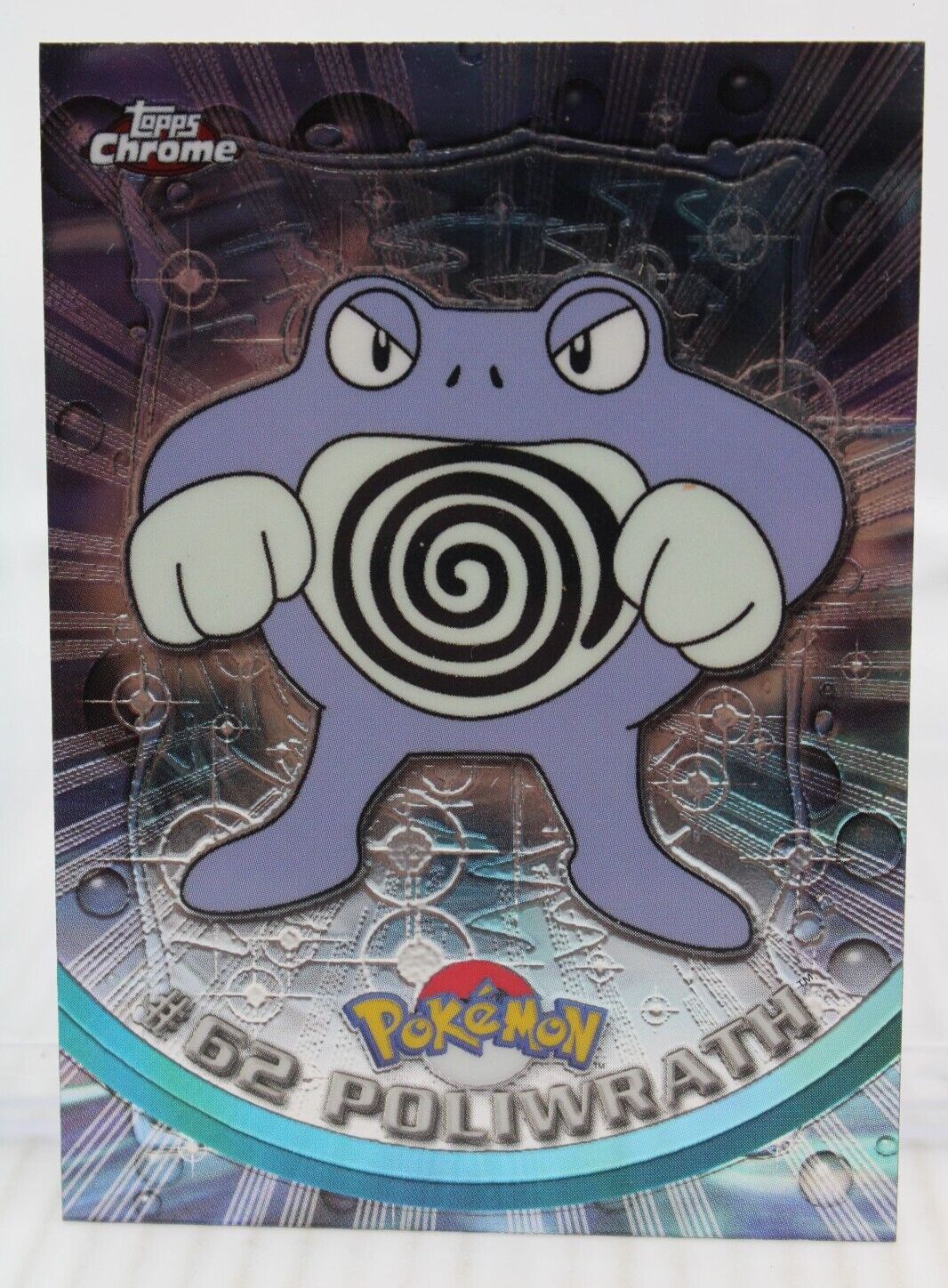 A6 Pokemon Topps Chrome Card TV Animation Edition Poliwrath #62 Red Logo Spectra