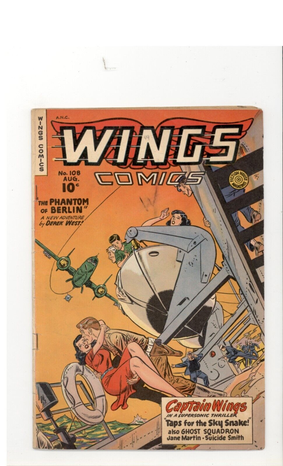 Wings Comics 108 VG/F Fiction House 1949