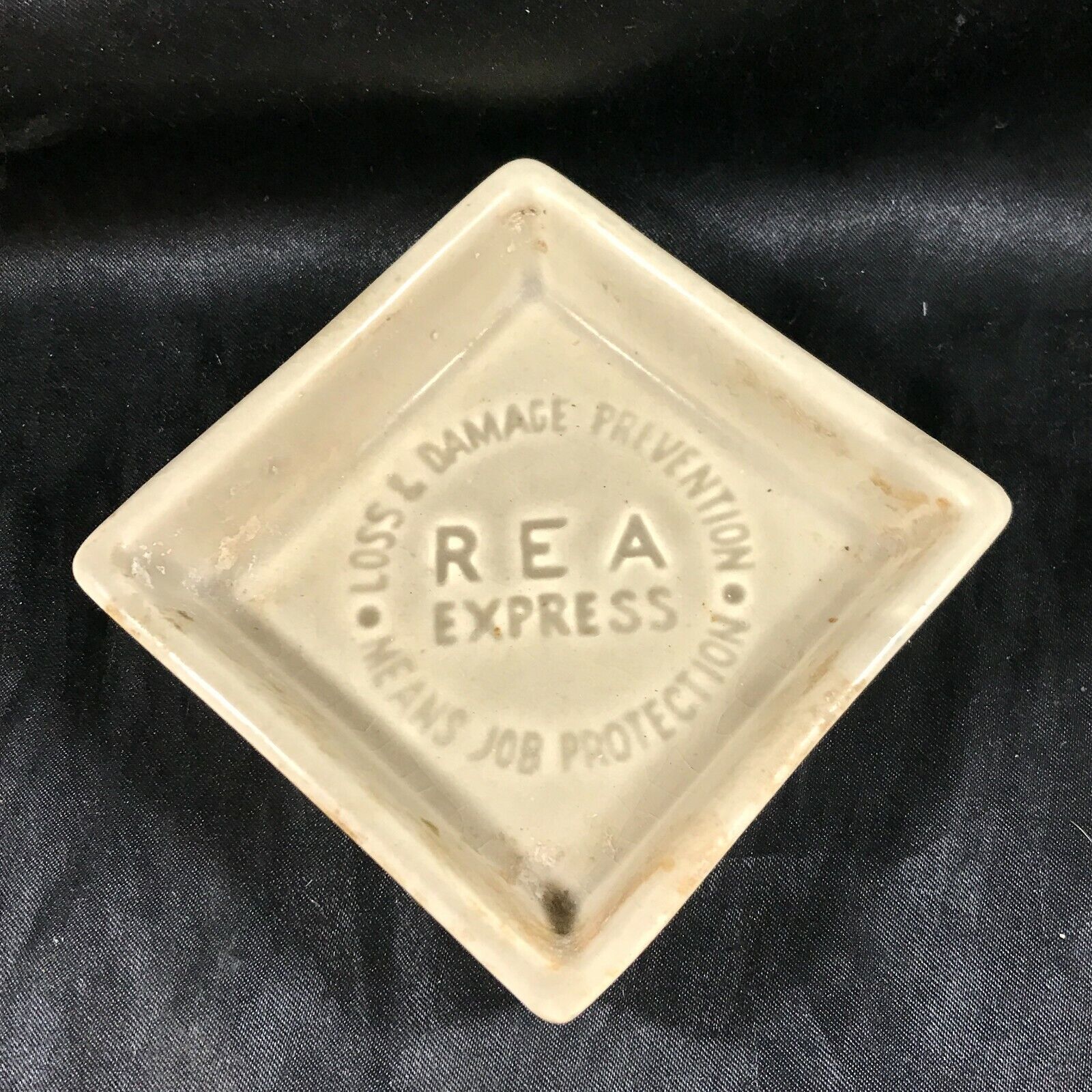 Vintage Porcelain Advertising REA Express Trinket Dish
