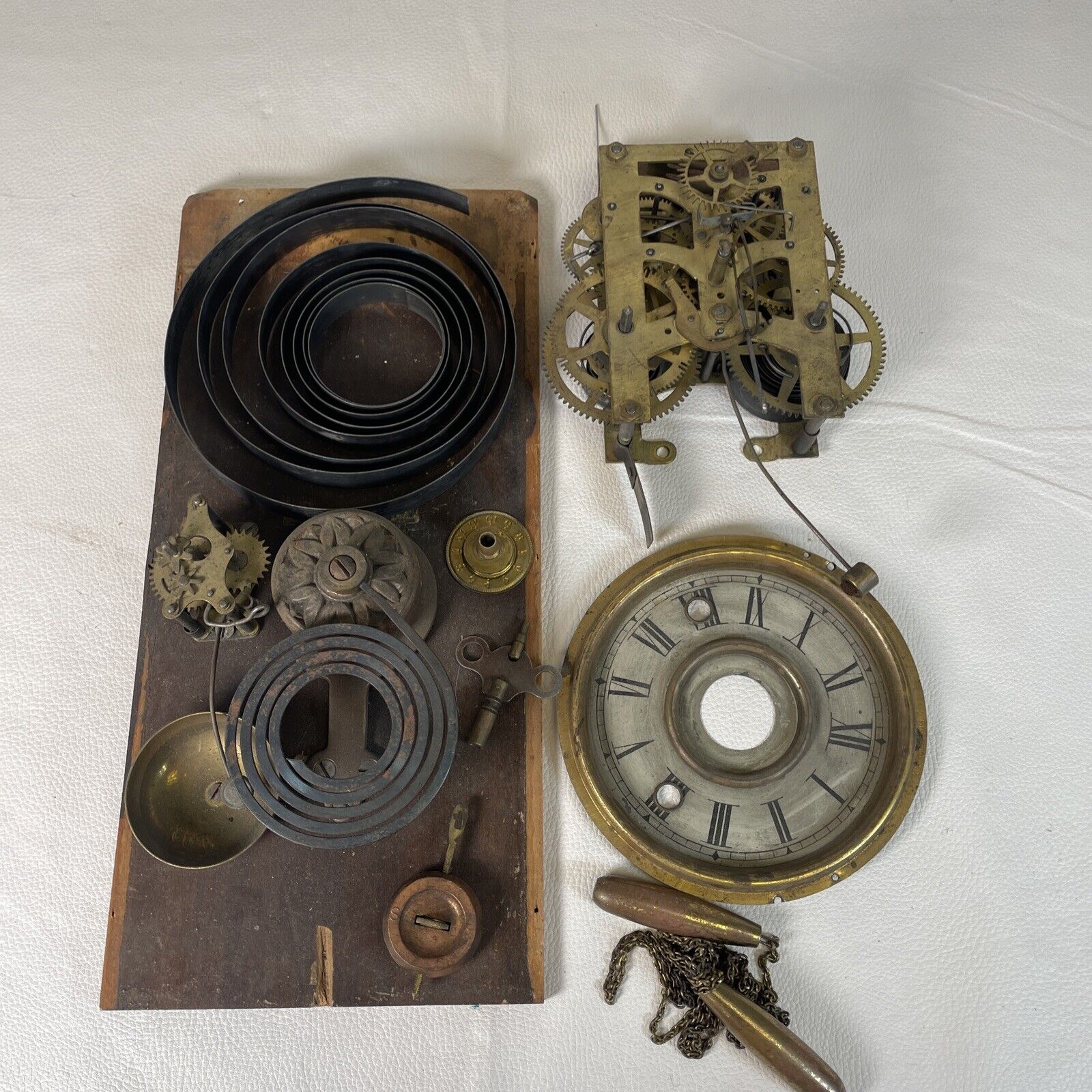 Antique New Haven Clock Movement, Weight For Parts -Steampunk