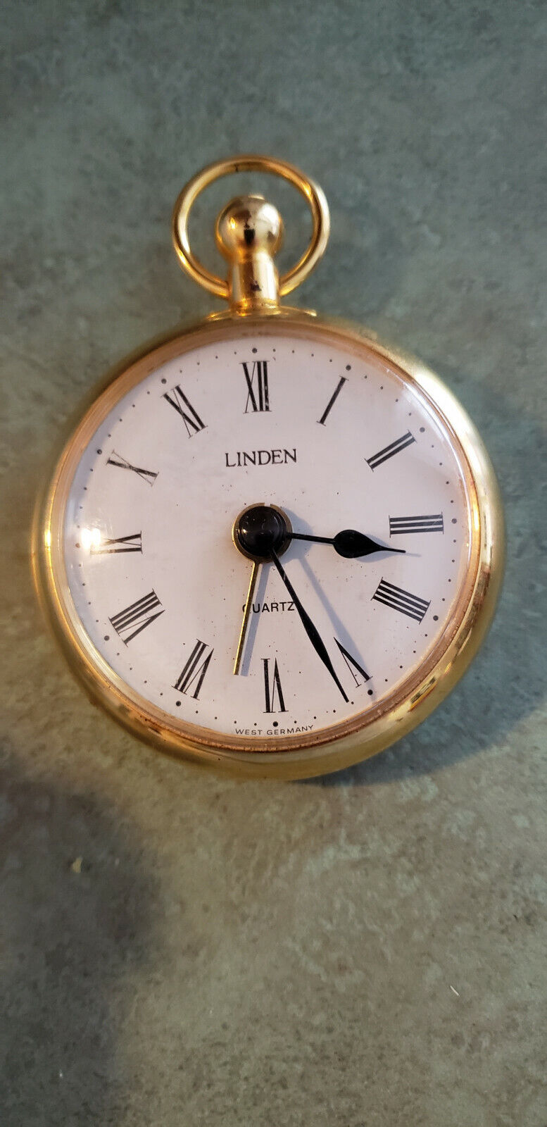 Linden Brass Quartz Alarm Clock West Germany Circa.1962 Running New Batteries
