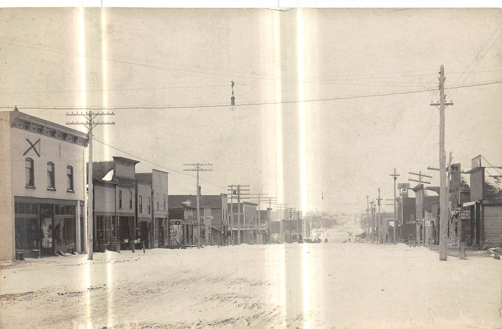 MARION Michigan postcard RPPC Osceola County Main Street 1908