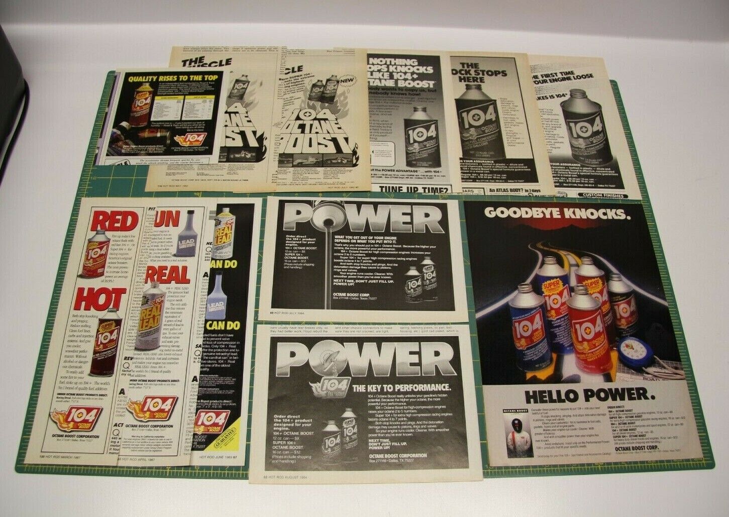 1982-89 104+ Octane Boost Magazine 12 Ad Lot Racing Fuel Additive Diesel Cetane
