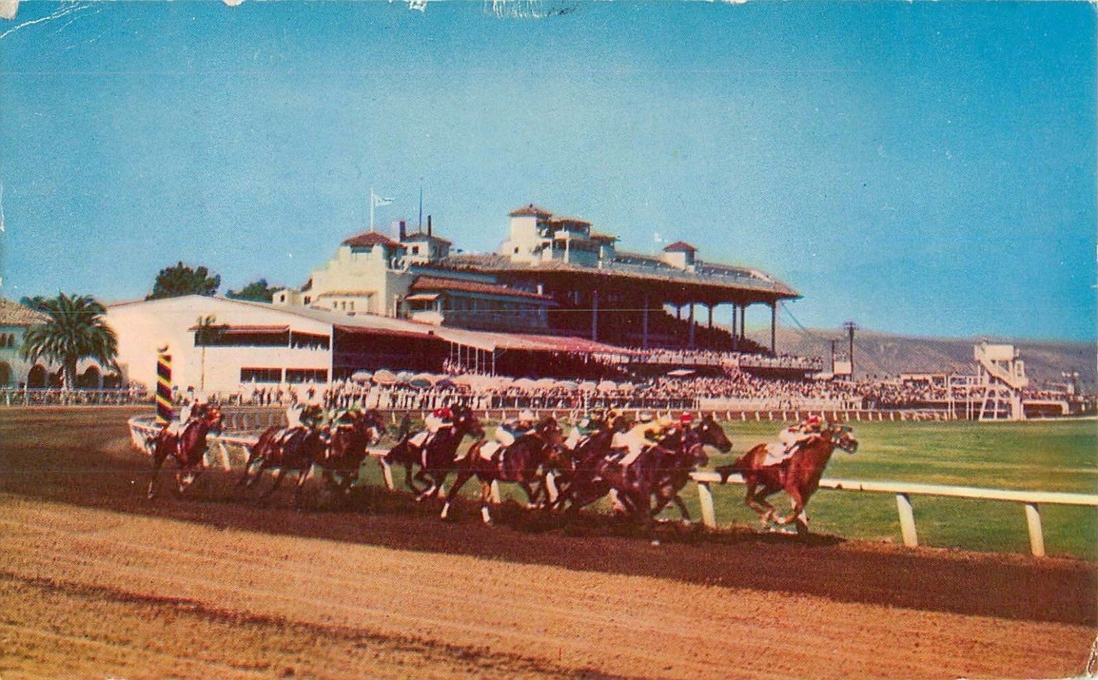 Vintage Postcard Caliente Race Track Tijuana. Mexico PM 1964