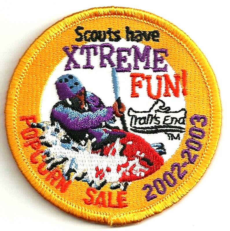 04 BSA Popcorn Sale 2002-2003 Scouts have Xtreme Fun Trails End Patch