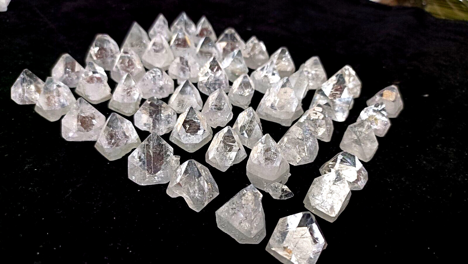 clear pointed apophyllite tips lot 48 NOS mineral specimen india #7