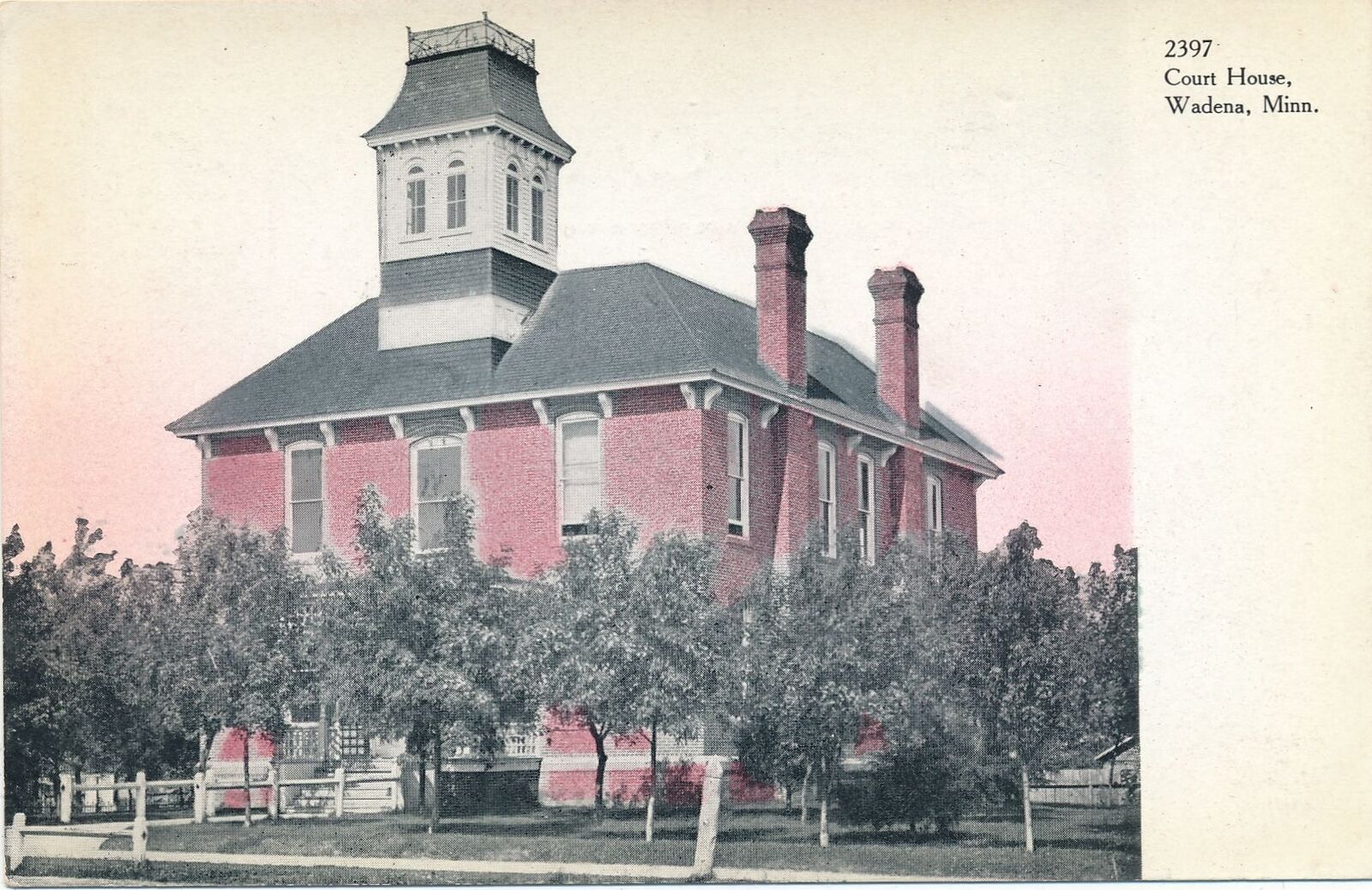 WADENA MN - Court House Postcard - udb (pre 1908)