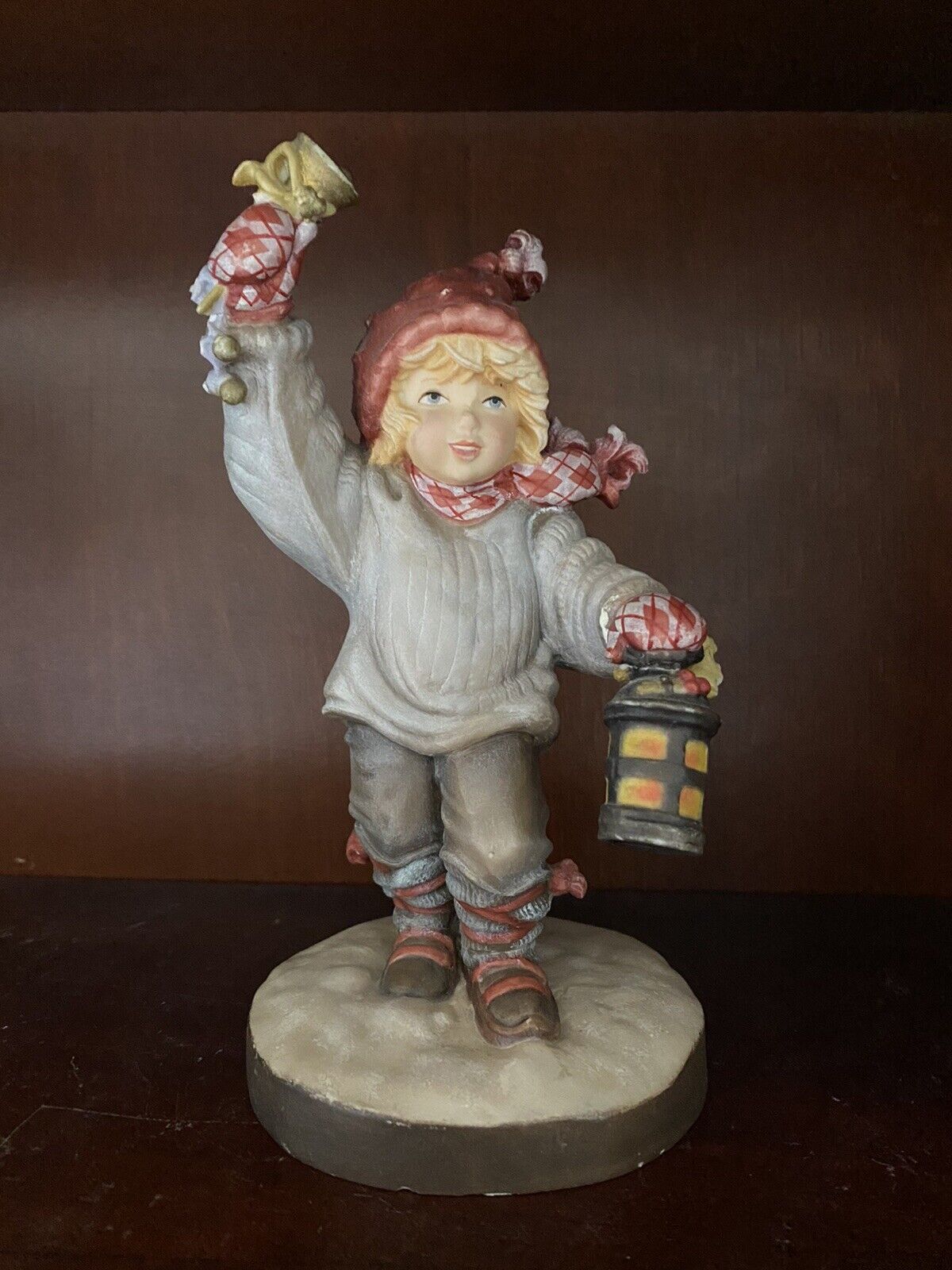 Antique DOLFI italy figurine boy with lanterns Prototype