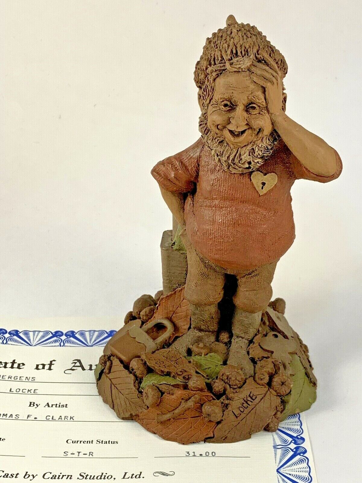 Locke 1985 Tom Clark Signed Gnome Figurine COA No Story        