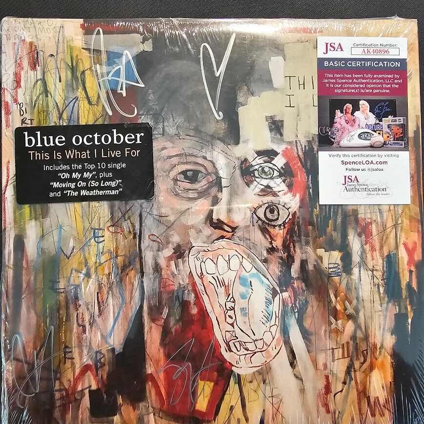 Blue October Band Signed Autographed This is What I Live For JSA  Record Vinyl