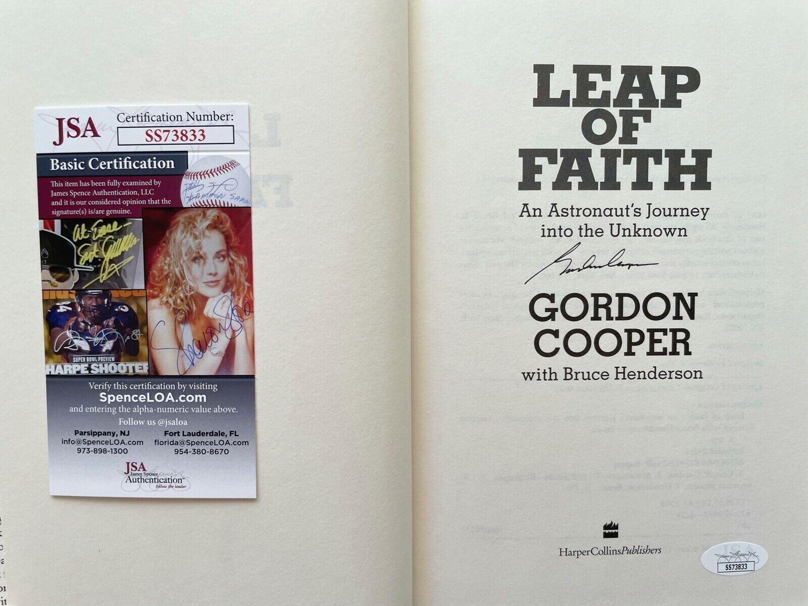 Gordon Cooper autographed signed autograph auto Leap of Faith hardcover book JSA