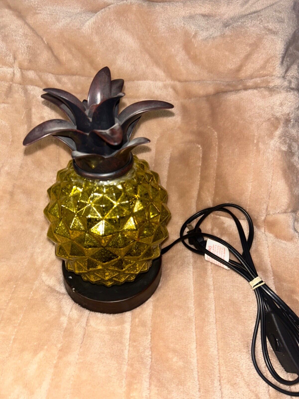Melunar Mercury Glass Pineapple Lamp With Bulb 