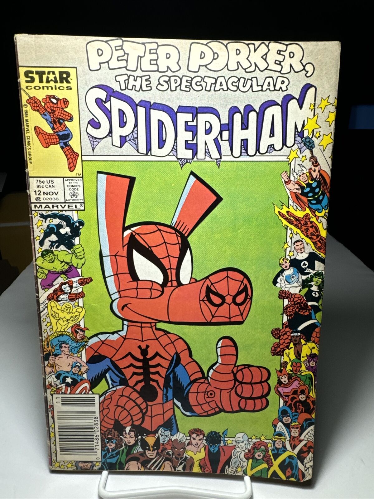 PETER PORKER SPECTACULAR SPIDER-HAM #12 Newsstand Marvel Comics 1986