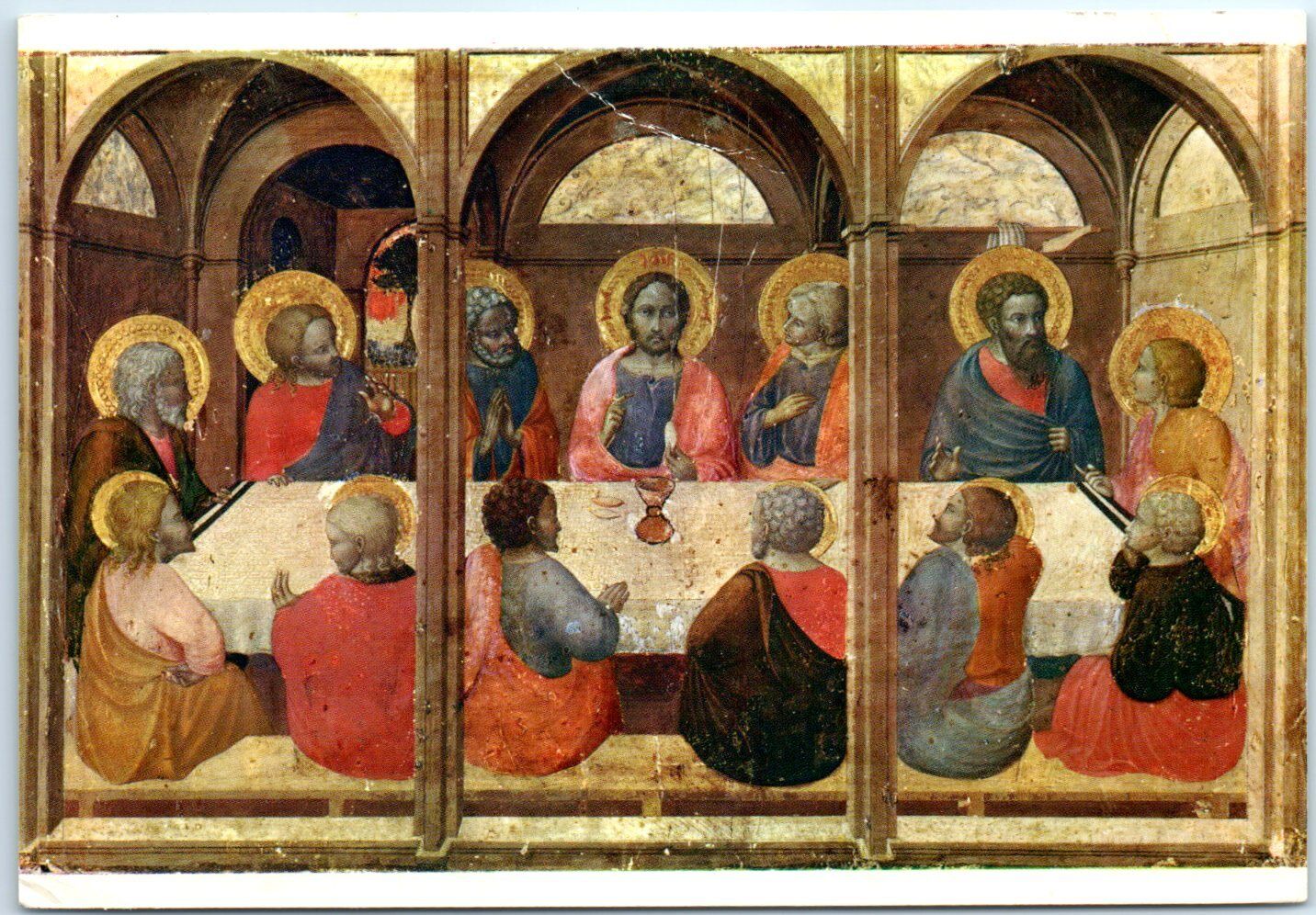 Postcard - Last Supper By Sassetta, Pinacoteca - Siena, Italy
