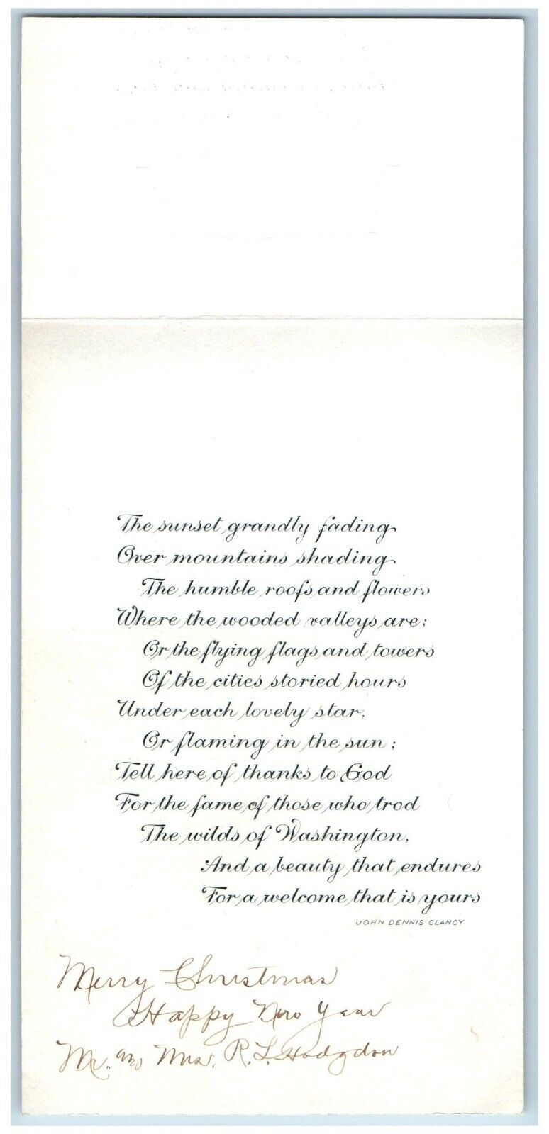 Christmas Postcard Greetings Poem John Dennis Clancy c1905 Antique Posted