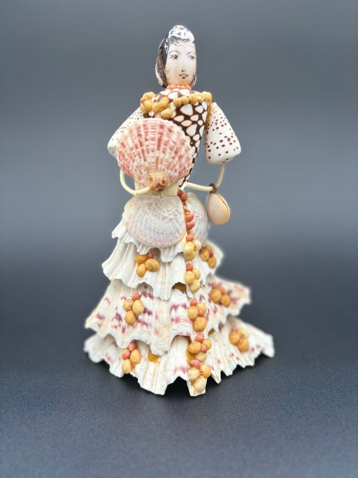 Unique Hand Crafted Sea Shell Doll Folk Art Lady Figurine 8