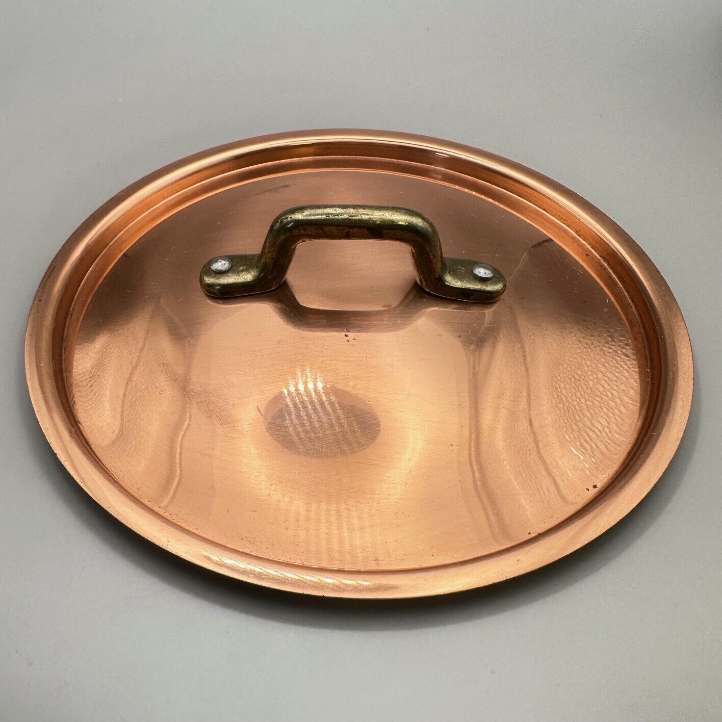 Outer Copper Lid Only Pan Pot Replacement Brass Handle Stainless Steel Inside