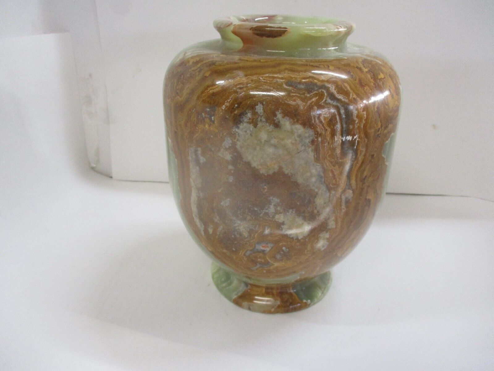 Vintage 8.5” Onyx Marble Stone Vase 16lb 9oz