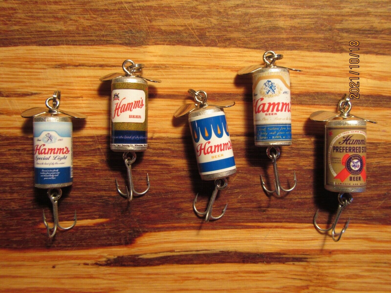 Hamm\'s & Hamm\'s Light Beer 5 Different Promotional Spinning Fishing Lures     