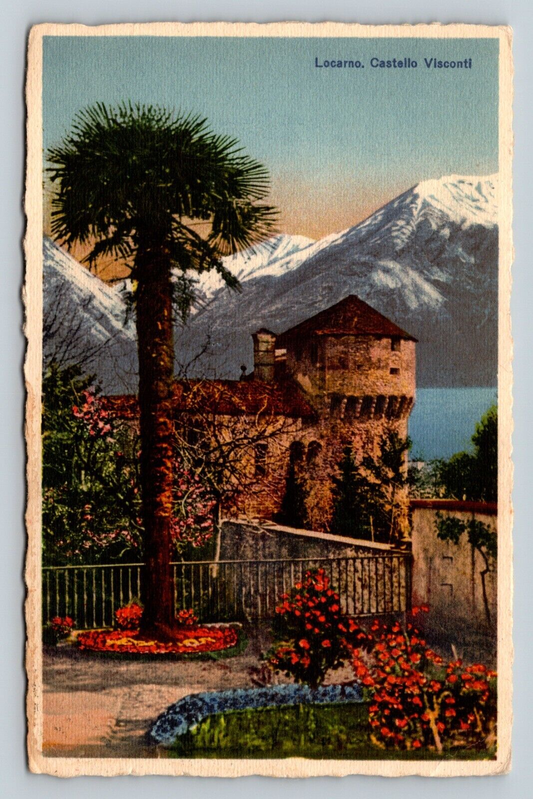 Visconti Castle Locarno Ticino Switzerland VINTAGE Postcard