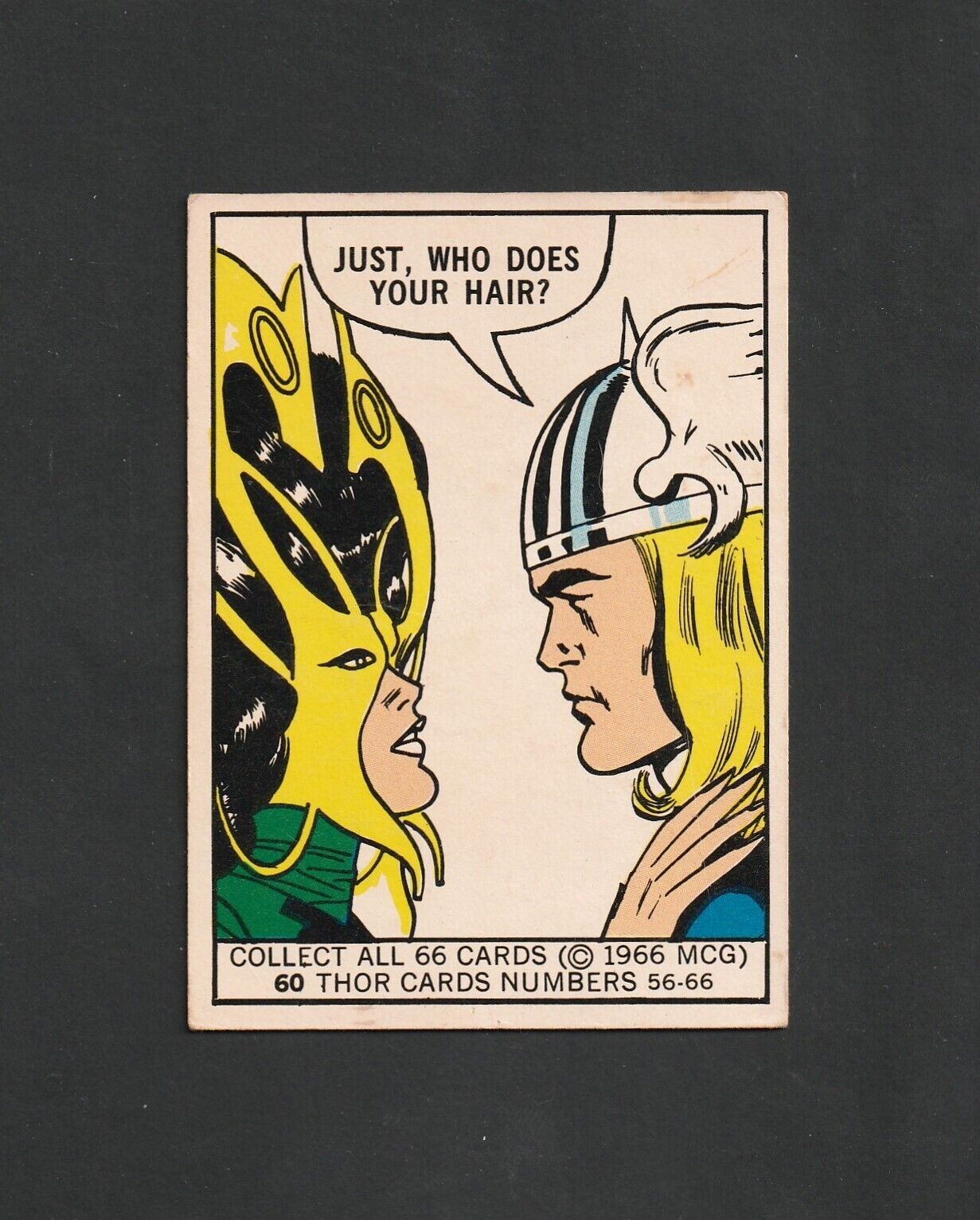 1966 Donruss Marvel #60 ~ THOR RC ~~ Just Who Does Your Hair?   Nice Card