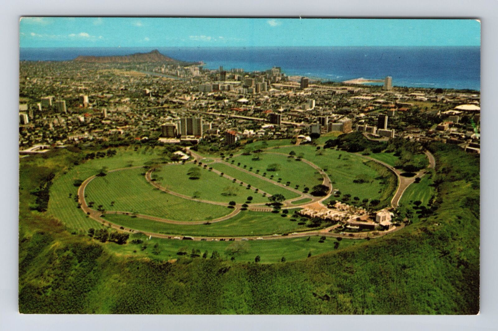 Honolulu HI-Hawaii, National Memorial Cemetery, Antique, Vintage Postcard