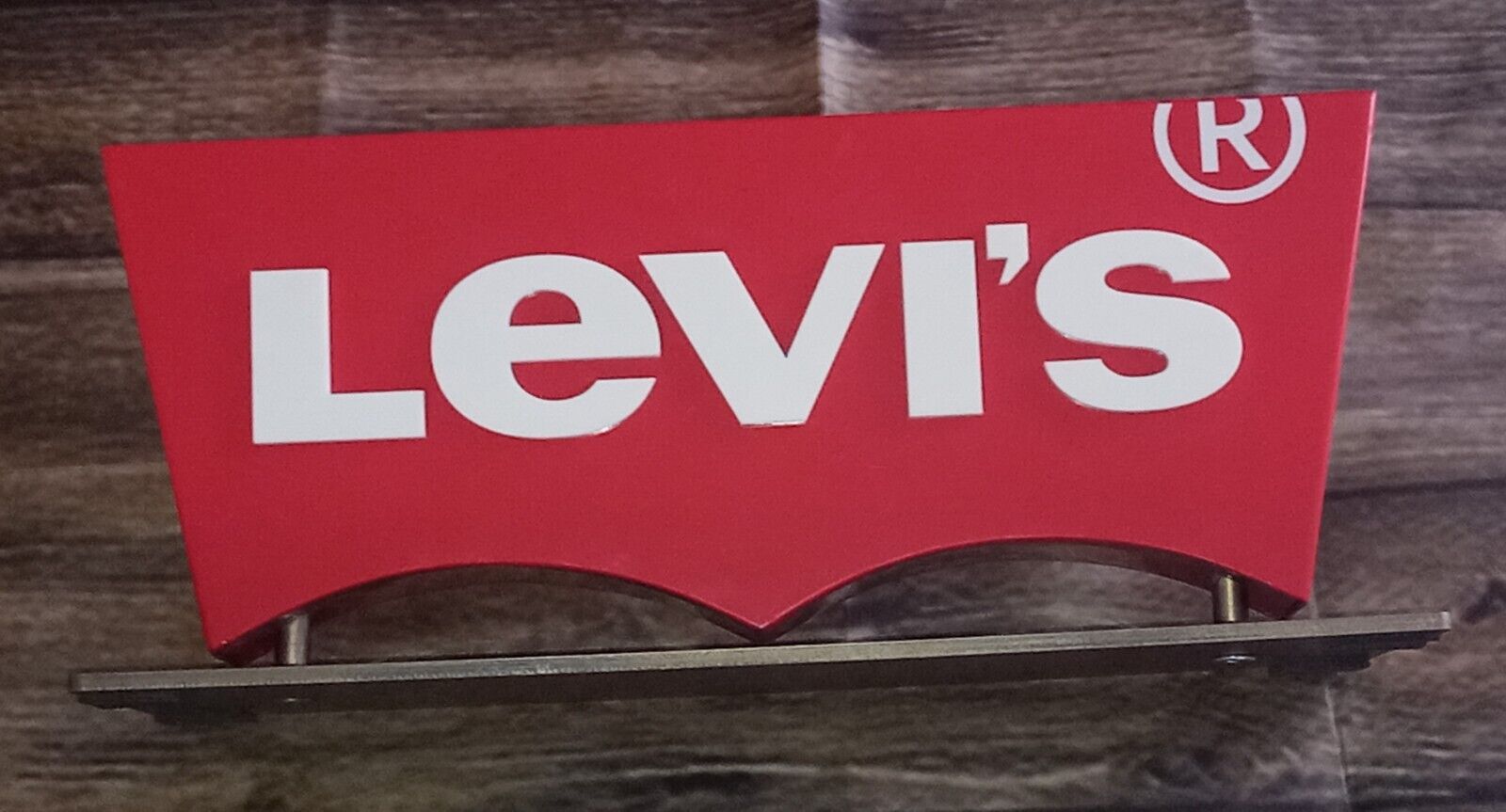 Vintage Red Tab LEVI'S Denim Jeans Retail Store Display Advertising Stand Sign