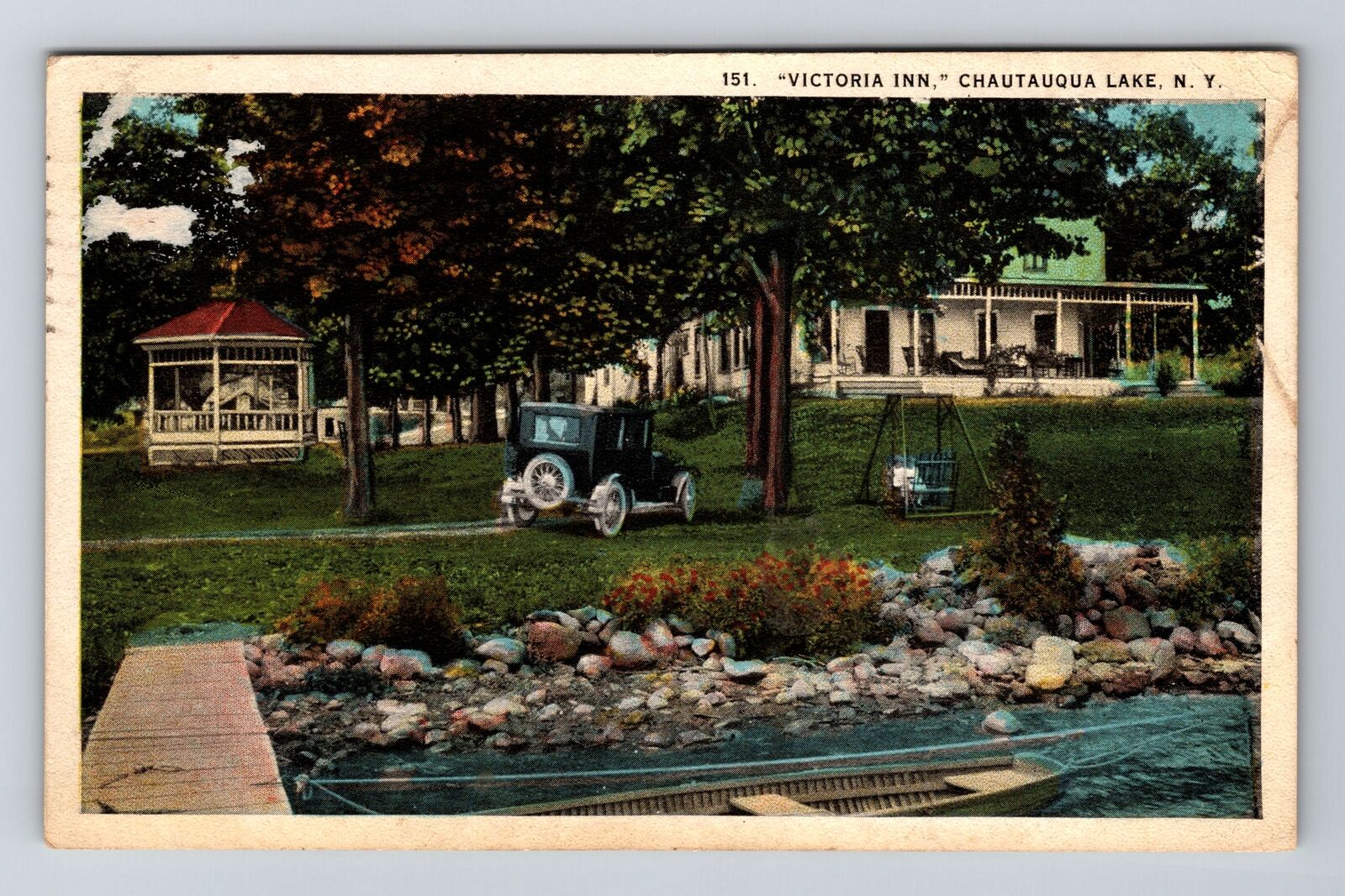 Chautauqua NY-New York, Victoria Inn, Antique c1924 Antique Vintage Postcard