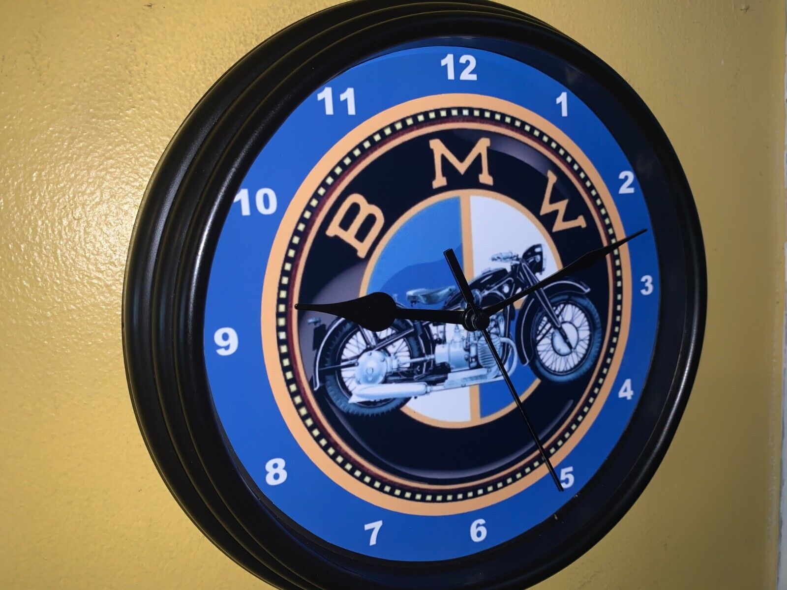 BMW Motorcycle Dealership Garage Man Cave Advertising Clock Sign